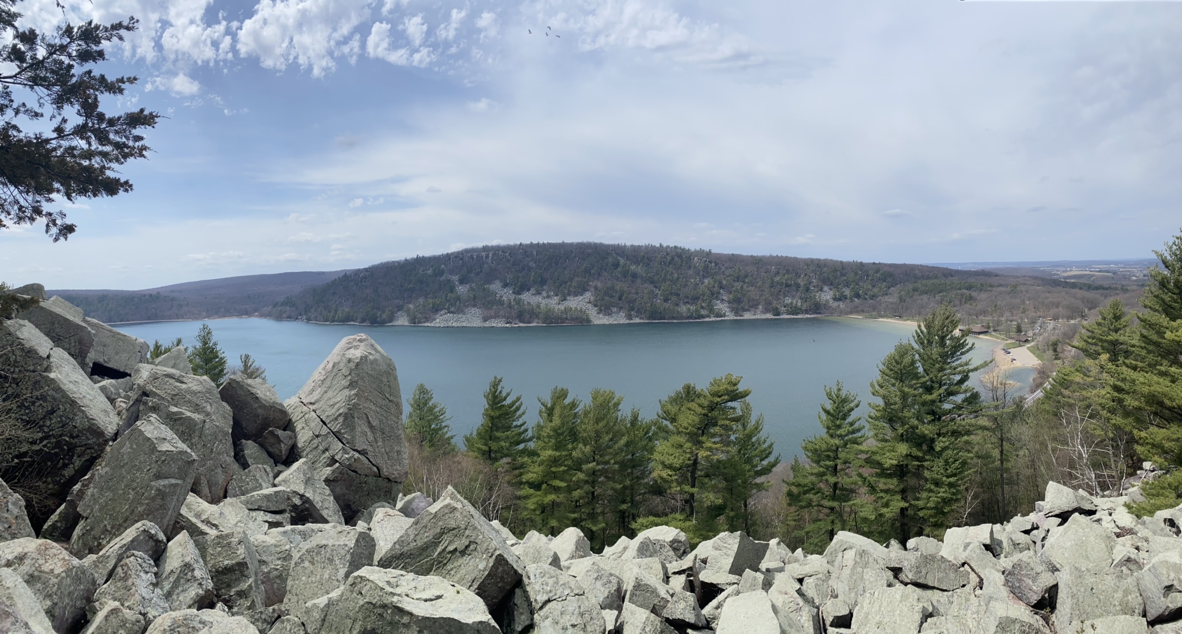 Hiking at Devil's Lake in Baraboo, WI.