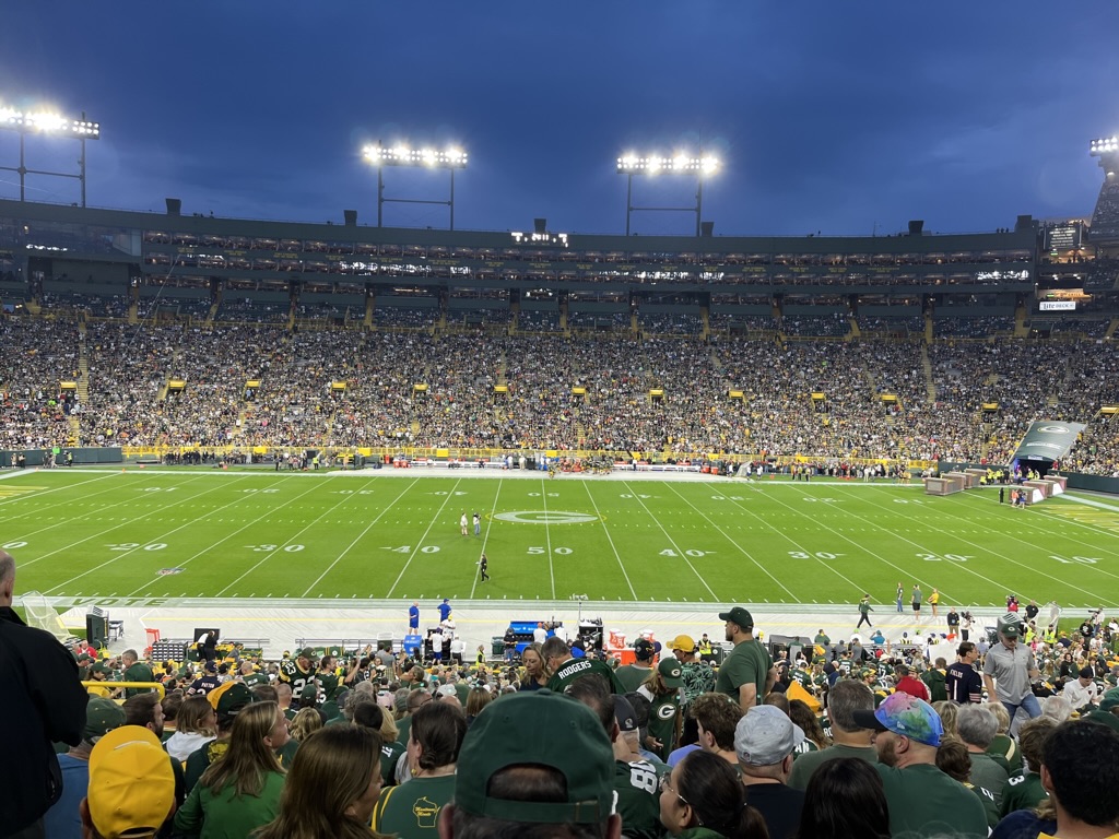 Packers game, fall 2022.